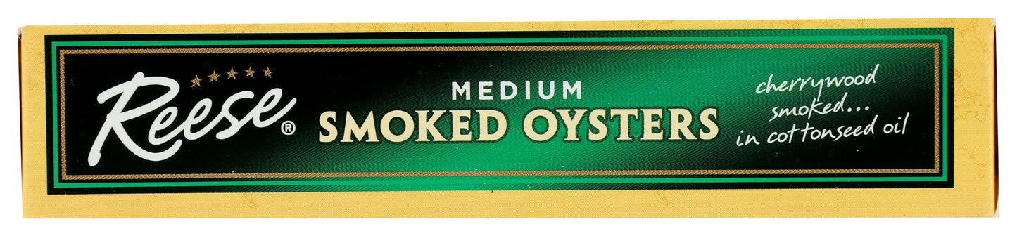 Reese Medium Smoked Oysters, 3.7-Ounce, 10-Count Cans