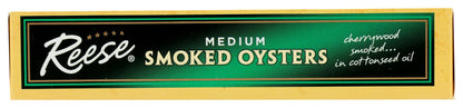 Reese Medium Smoked Oysters, 3.7-Ounce, 10-Count Cans