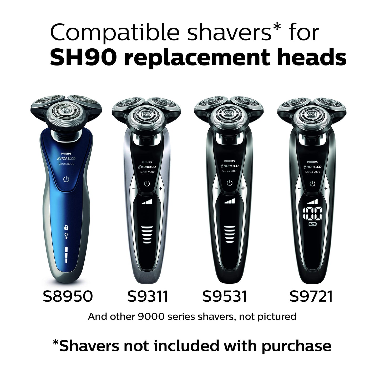 Philips Norelco Replacement Shaver Head for Series 9000, SH90/62