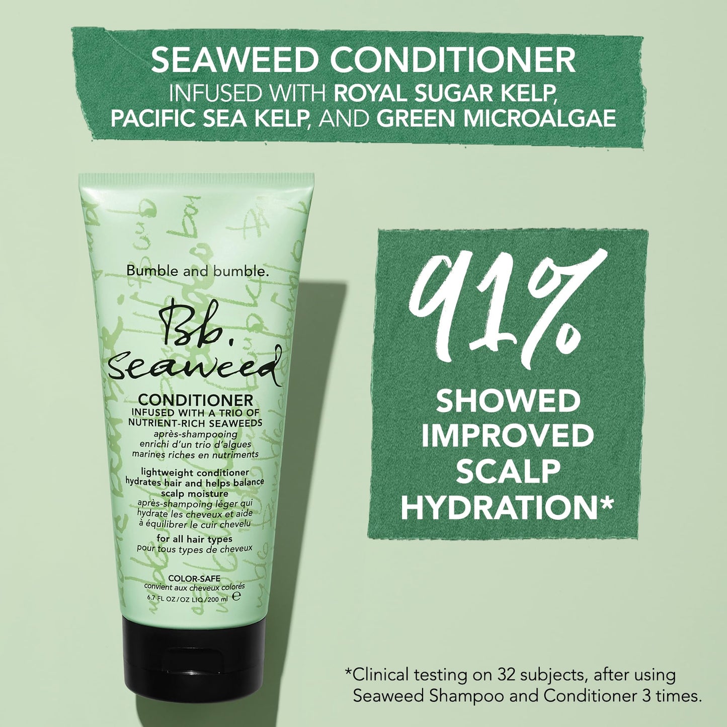Bumble and bumble. Seaweed Hydrating Conditioner | For Daily Use | Adds Lightweight Moisture | Smooths and Reduces Frizz | For Fine to Medium Curly, Wavy, Straight Hair