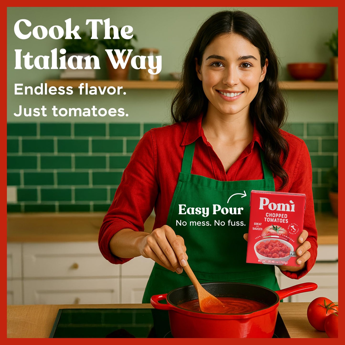 Pomì Chopped Tomatoes 26.46oz (Pack of 12) - Non-GMO, Gluten-Free, BPA-Free - 100% Fresh Italian Tomatoes for Sauces, Pasta & Pizza, Canned Tomatoes Alternative