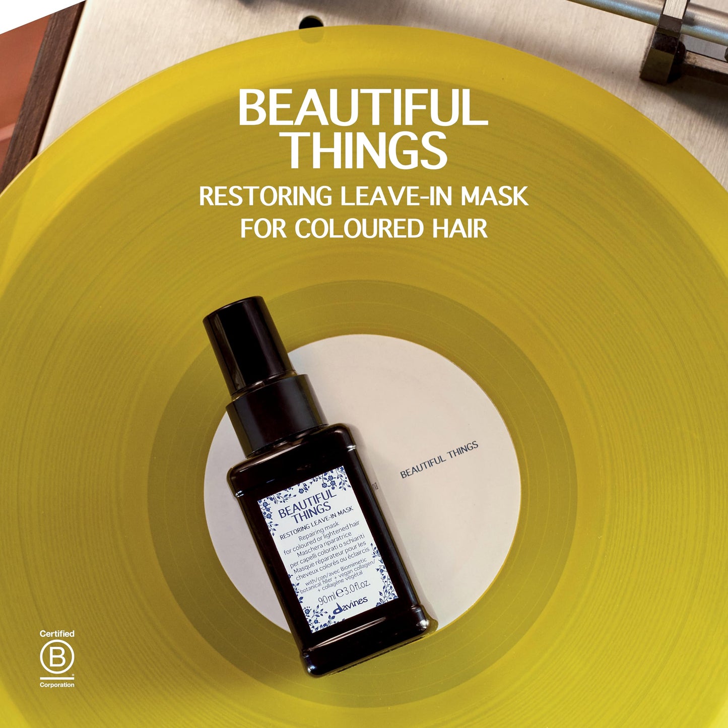 Davines Beautiful Things Hair Mask, Repairing Treatment for Extremely Damaged Hair - Restores Structure & Softness - Deep Conditioning Formula for Healthy Look & Shine, 3.04 Fl Oz