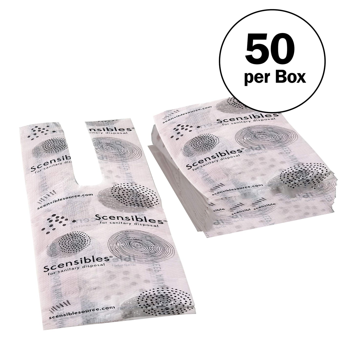 Hospeco Scensibles Personal Disposal Bags, Pink, 1200 Bags (HOSSBX50)