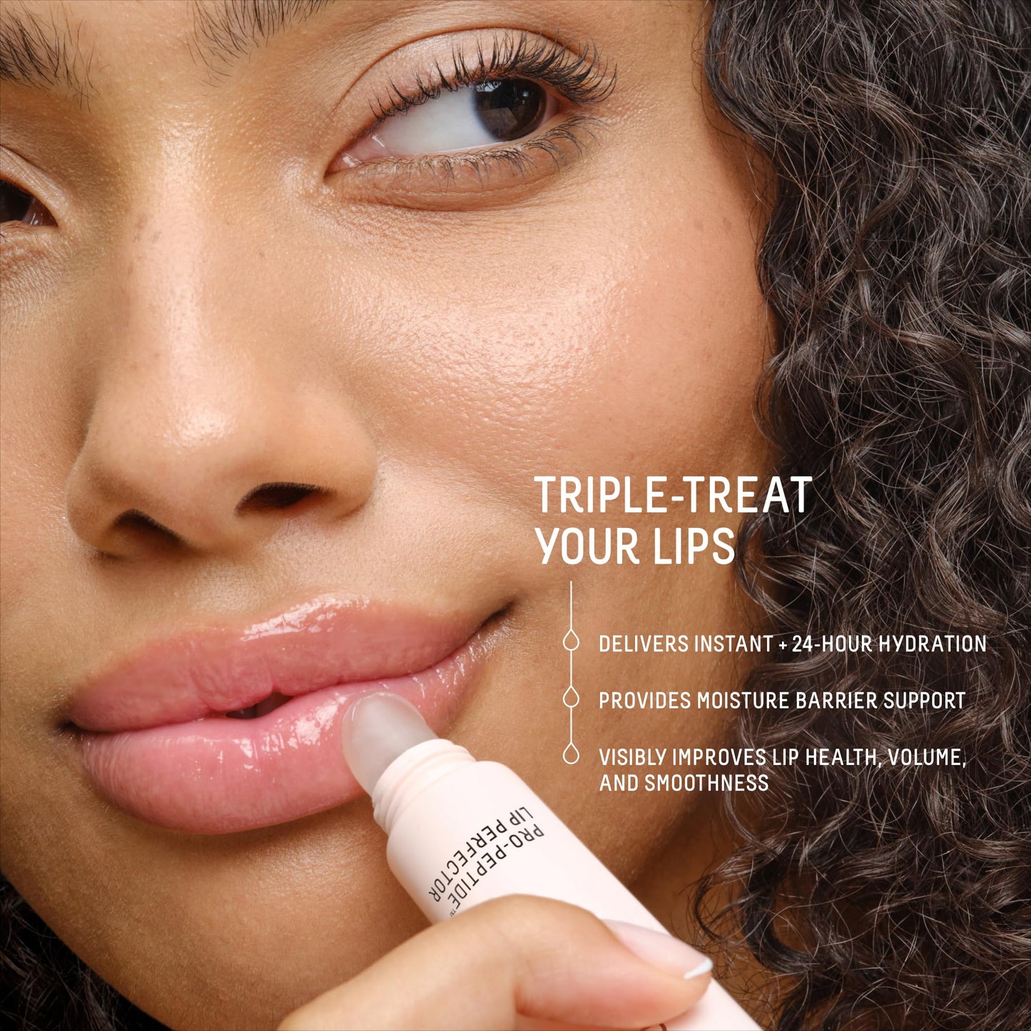 Biossance Pro-Peptide Lip Perfector – Triple-Treat Vegan Lip Balm – Deeply Hydrating with Pro-Peptides & Hyaluronic Acid – Enhances Natural Lip Color – Silky, Glossy Finish