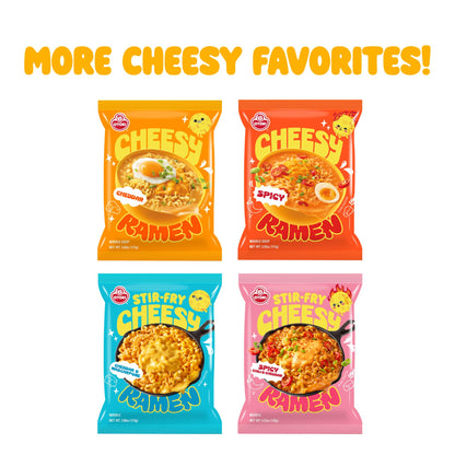 Cheesy Ramen - Cheddar Soup Ramen | Mild Kick, Creamy & Savory Korean Noodles | 3.92 oz (Pack of 8)