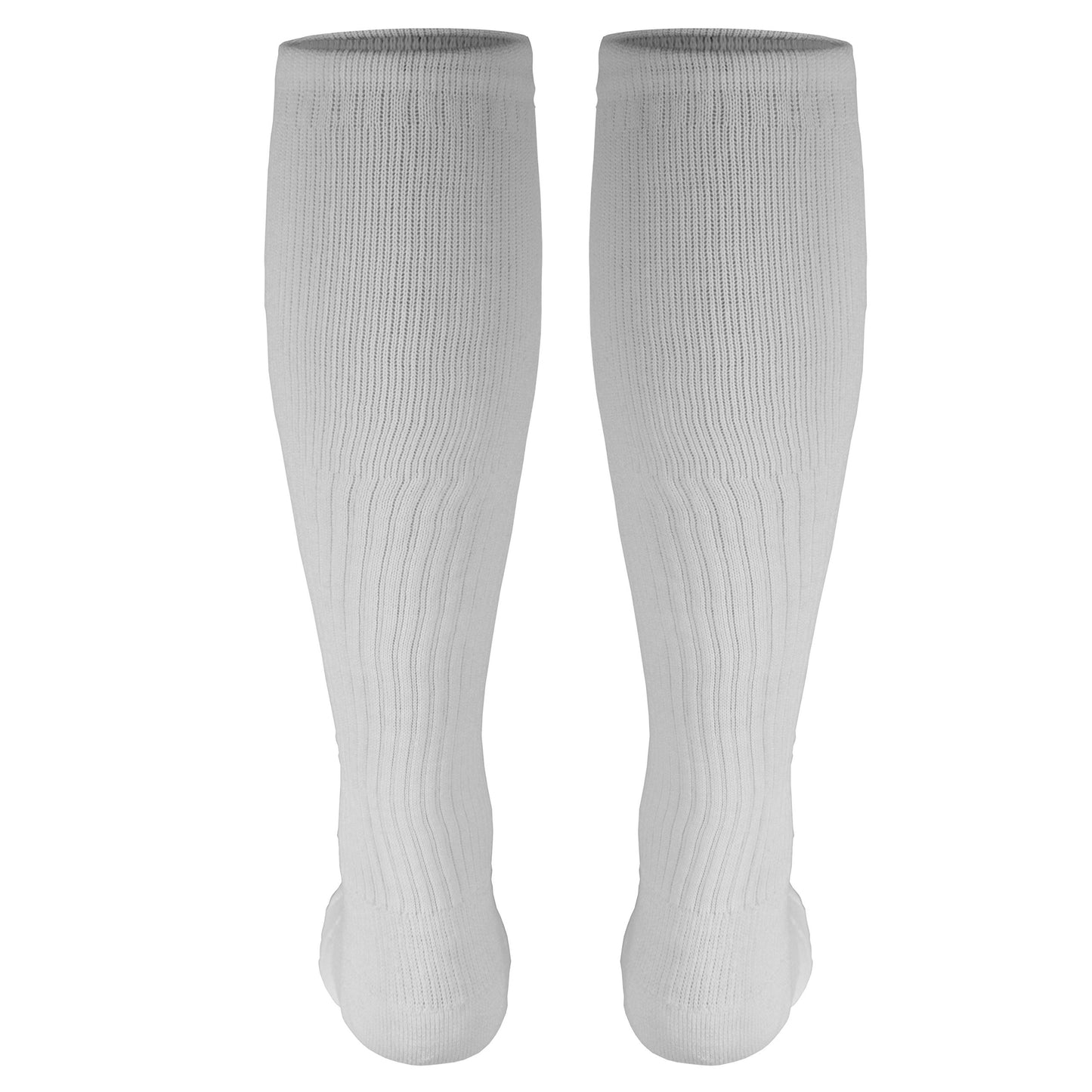 Truform Compression Socks, 15-20 mmHg, Men's Gym Socks, Knee High Over Calf Length, White, Large