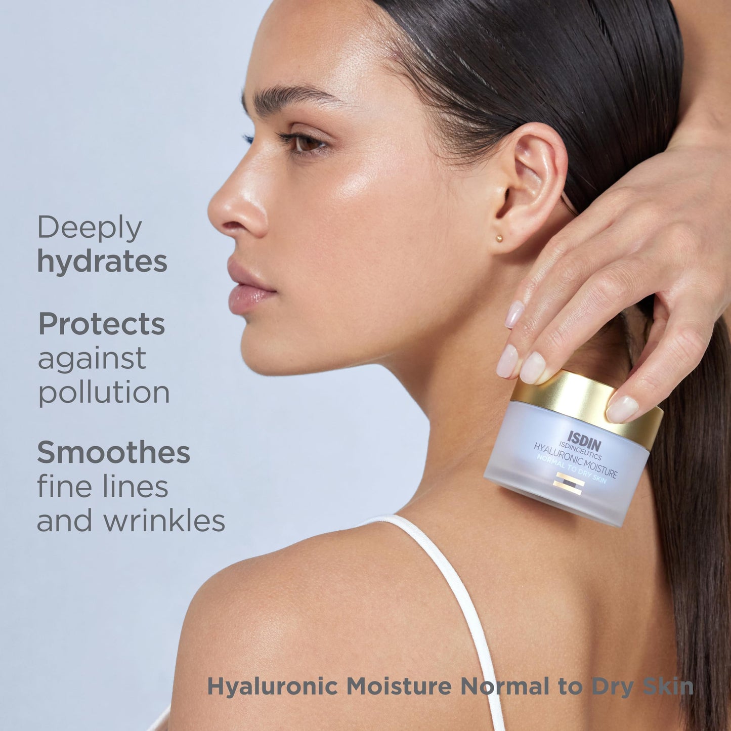 ISDIN Isdinceutics Hyaluronic Moisture Normal to Dry Skin Daily Face Moisturizer with Acid 1.76 Oz