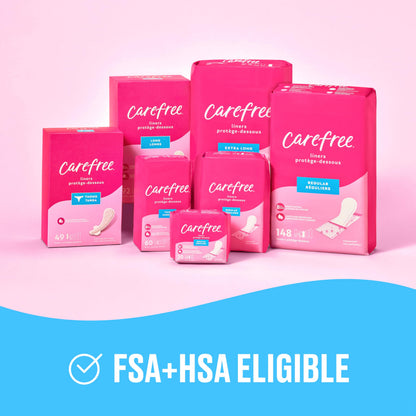 Carefree Regular Panty Liners, Extra Long, Unscented, 93ct, 8 Hour Odor Control