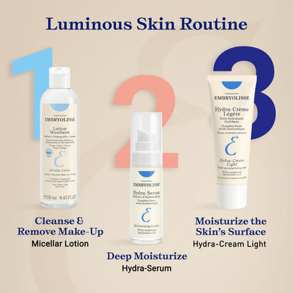 Embryolisse Hydra-Cream Light Moisturizer, Refreshing Gel Cream with Hyaluronic Acid & White Water Lily Extract, for Normal to Combination Skin, 1.35 Fl Oz