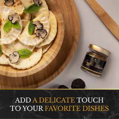 Tradino Premium Black Truffle Slices | Artisanal Italian Truffles | Fresh Black Truffle Carpaccio | Perfect for Easter Brunch, Appetizers & Holiday Cooking | Gourmet Dish Enhancer | 30g (1 oz)