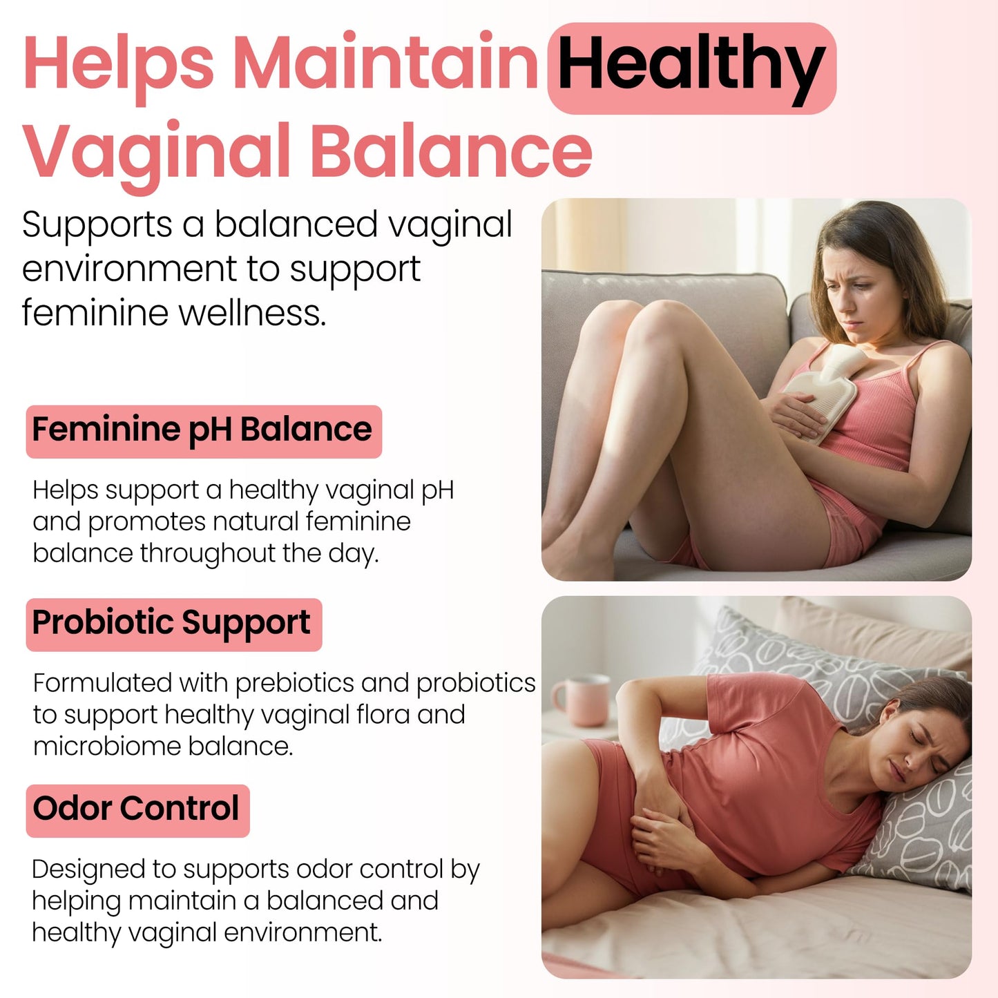 Vaginal Probiotics Gummies | ph Balance for Women | Prebiotics and Probiotics for Women | Pineapple Gummies for Women for ph Balance and Vaginal Health | Vaginal Odor Control 60 Gummies