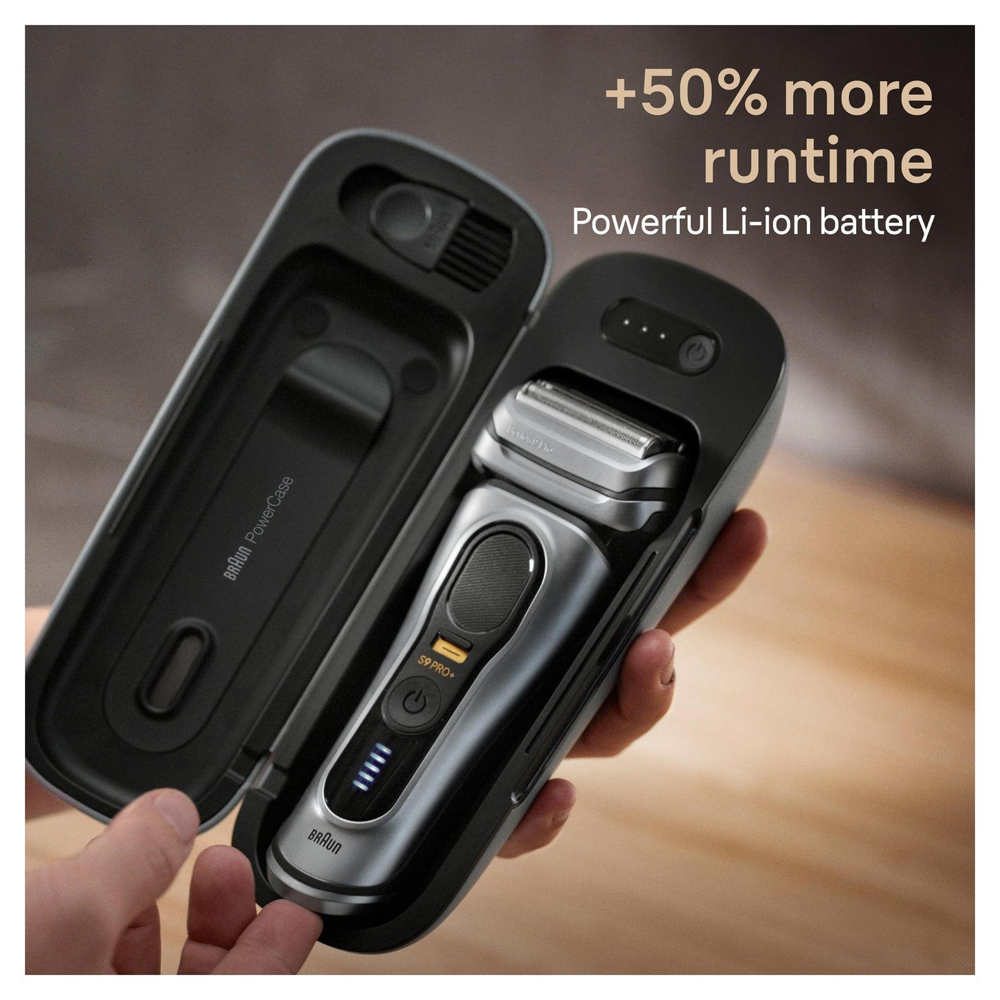 Braun Powercase for Electric Razors for Men, Compatible with Braun Series 9 Pro, Series 9 and Series 8 Electric Shavers, Portable Shaver Case, Charges for Up to 6 weeks