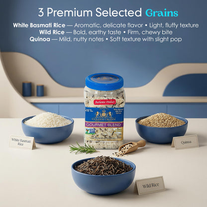 Golden Crown 3-in-1 Multigrain Blend with White Basmati, Wild Rice & Quinoa - Premium Quality, Vegan & GMO Free - Perfect for Rice Dishes, Pilafs, Soups, Stir-Fries & Meal Prep, 32 oz (2 lbs)
