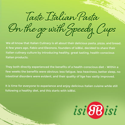 isiBisi Gluten-Free SpeedyPasta Cheese Pasta Cups - Microwavable-Ready Baby Rigatoni Noodles, Non-GMO, 100% Made in Italy