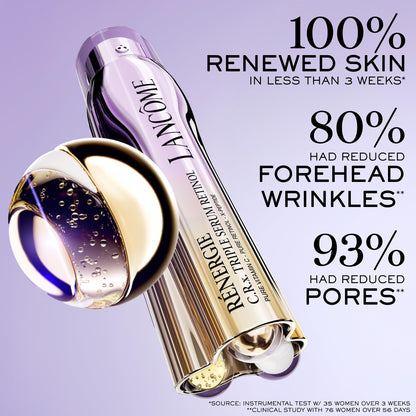 Lancôme Rénergie C.R.x. Triple Serum Retinol - Anti-Aging Serum With Pure Retinol, Pure Vitamin C, X-Peptide - Target Wrinkles and Pores - All Skin Types, including Sensitive