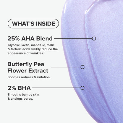 Paula's Choice Skin Perfecting 25% AHA + 2% BHA Face Exfoliant Peel, Facial Exfoliant Peel Rinse Off Treatment, All Skin Types, Fragrance-Free, 1 Oz