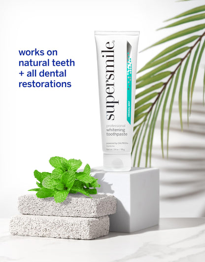 Supersmile Professional Teeth Whitening Toothpaste - Fluoride Free for Visibly Brighter Smile - Whitens up to 6 Shades