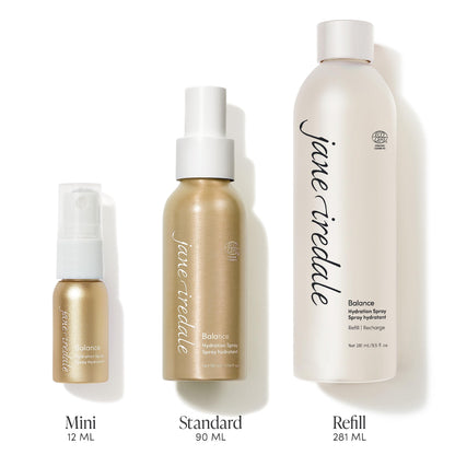 jane iredale Balance Hydration Spray, Natural Moisture-Locking Facial Mist Tones Skin and Sets Makeup for a Natural Finish, Vegan, Gluten-Free