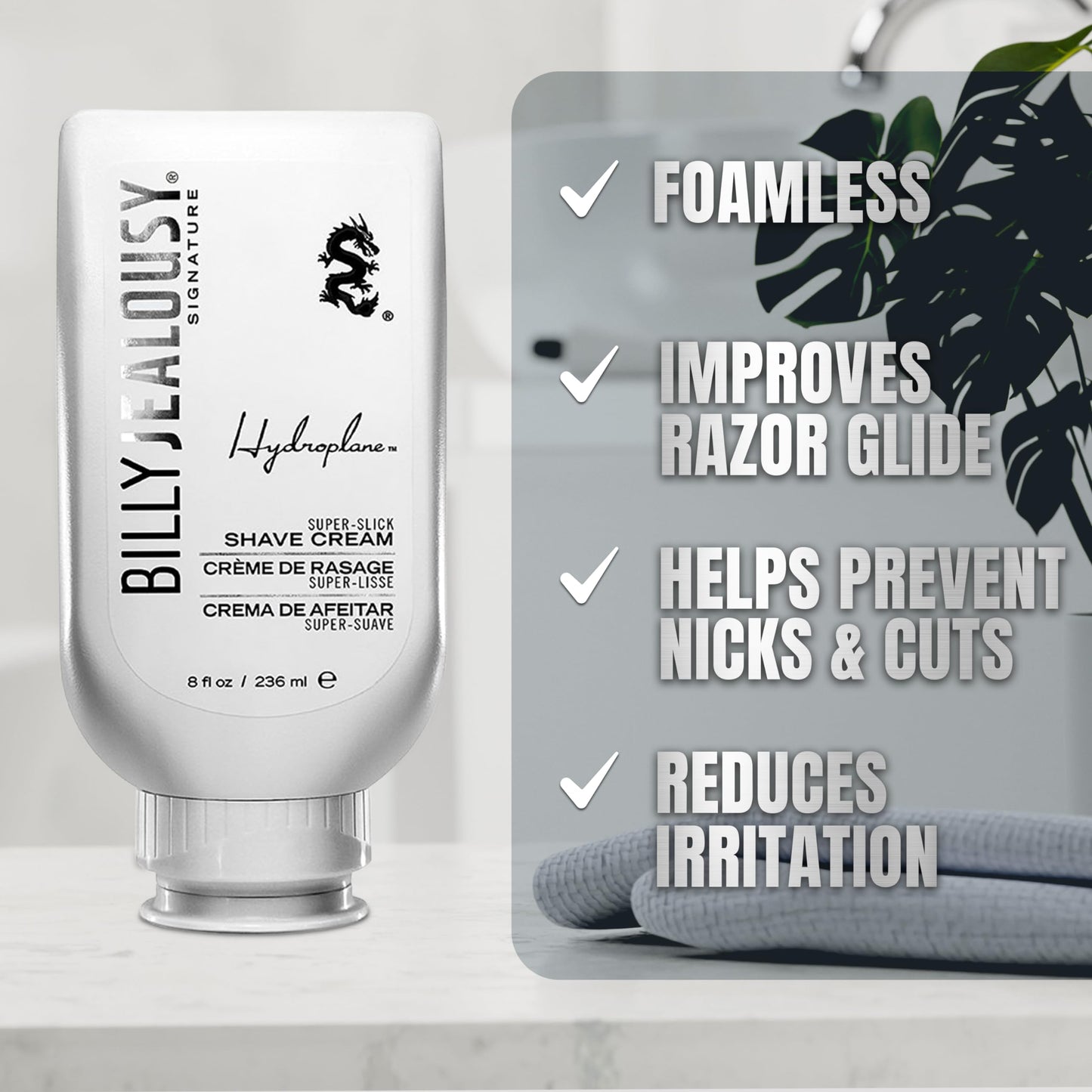Billy Jealousy Hydroplane Foamless Super-Slick Mens Shave Cream