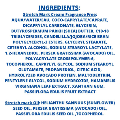 Mustela Maternity Stretch Marks Set - Natural Pregnancy Skincare - Contains Stretch Marks Cream & Belly Oil - EWG Verified & Fragrance-Free - 2 Items Set