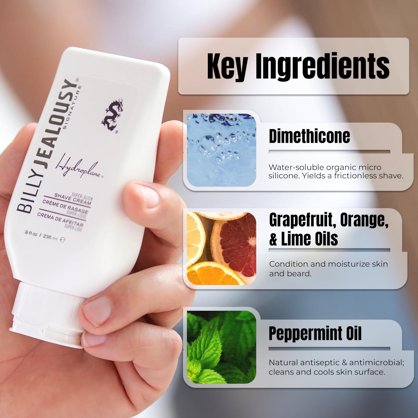 Billy Jealousy Hydroplane Foamless Super-Slick Mens Shave Cream