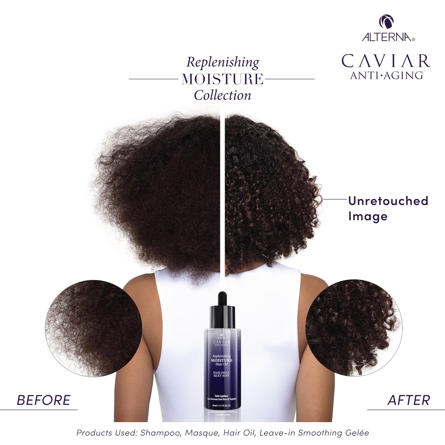 Alterna Haircare CAVIAR Anti-Aging Replenishing Moisture Hair Oil 1.7 oz | Lightweight, Revives and Nourishes Hair | Increased Shine and Softness | Heat Protectant and Frizz Control