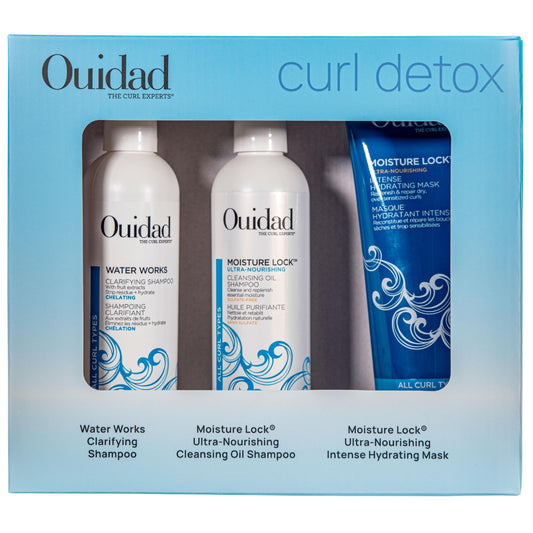 Ouidad Curl Detox Bundle, Clarifying Shampoo for Build Up (8.5 oz), Cleansing Oil Hair Shampoo (8.5 oz) & Hair Mask for Frizz Control (7.8 oz), Deep Clean & Moisture Restore, All Curl Types