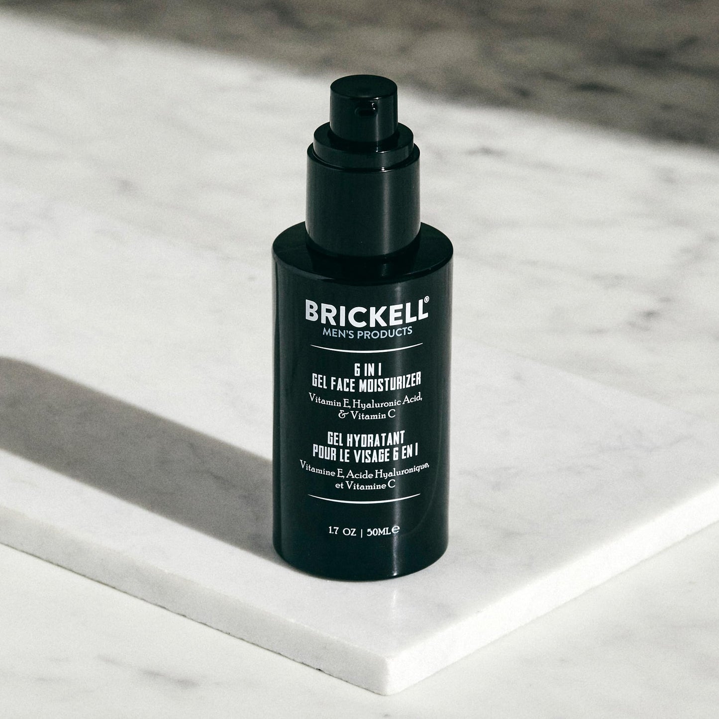 Brickell Men's 6 in 1 Gel Face Moisturizer for Men, Natural and Organic Gel Moisturizer, 1.7 ounces, Unscented