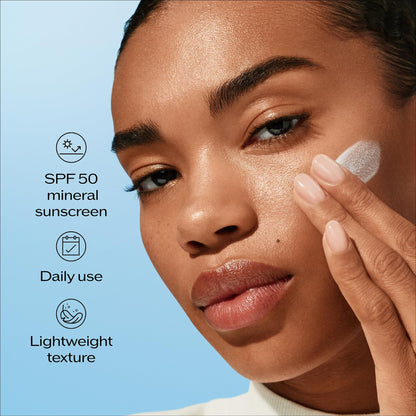 Shiseido Urban Environment Mineral Clear Sunscreen SPF 50 - Visibly Improves Skin Tone, Radiance, Wrinkles & Firmness - Water Resistant for 40 Minutes - Non-Comedogenic - 1 fl oz