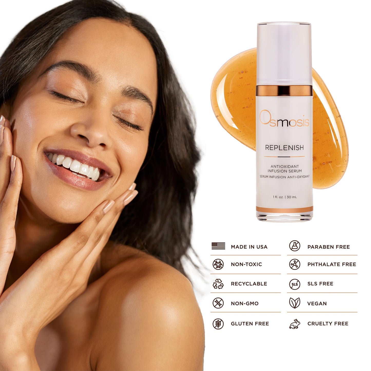 Osmosis REPLENISH Antioxidant Serum, Hydrates & Soothes Skin with Green Tea and Botanical Extracts, 1 Fl Oz