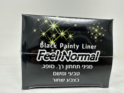Feel Normal Disposable Black Panty Liners for Women 36 pcs with Protective Layer for Extra Protection Against Leaks