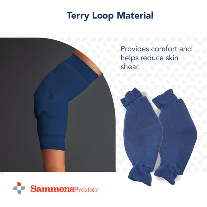 Sammons Preston Premium XXX-Large Heel/Elbow Protector, Soft Foam Pad, Dual-Purpose Cushion for Heels or Elbows, Lightweight & Non-Latex Sleeve, Skin-Friendly Terry Fabric, Sold in Pairs