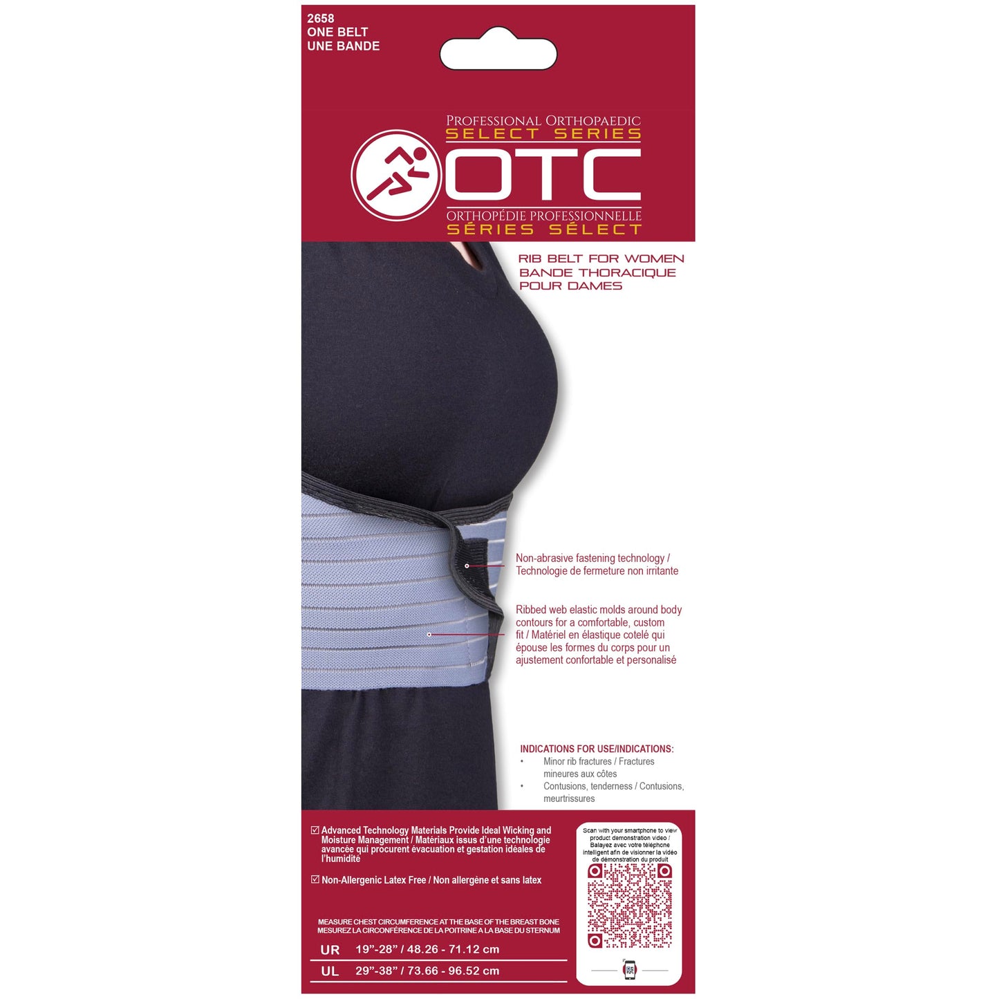 OTC Rib Belt for Women, 6-Inch Elastic Chest, Select Series, Universal Regular