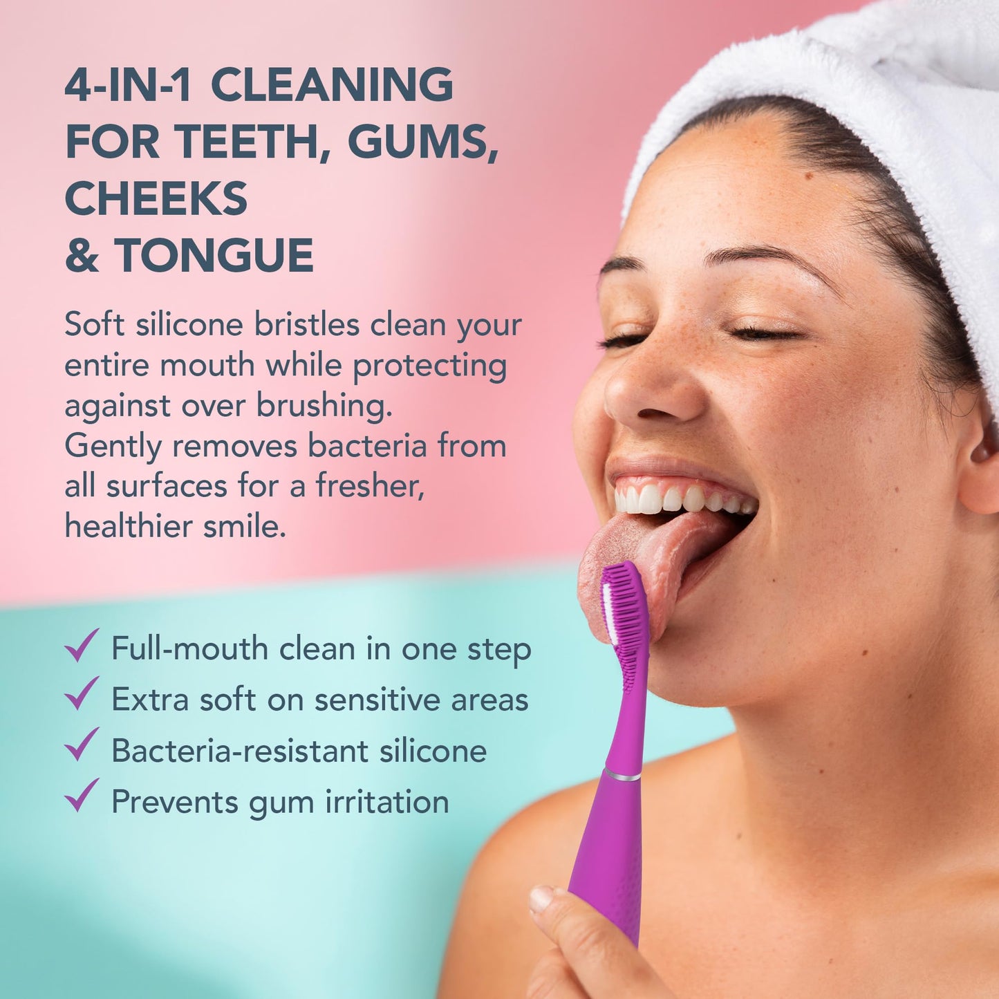 FOREO ISSA 4 Smile Electric Toothbrush – Compact & Travel-Friendly, 4-in-1 Hybrid Brush Head, Tough on Plaque, Long Battery Life (265 Days), 6-Month Brush Head Replacement