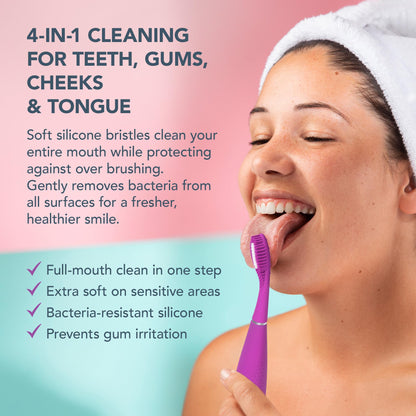 FOREO ISSA 4 Smile Electric Toothbrush – Compact & Travel-Friendly, 4-in-1 Hybrid Brush Head, Tough on Plaque, Long Battery Life (265 Days), 6-Month Brush Head Replacement