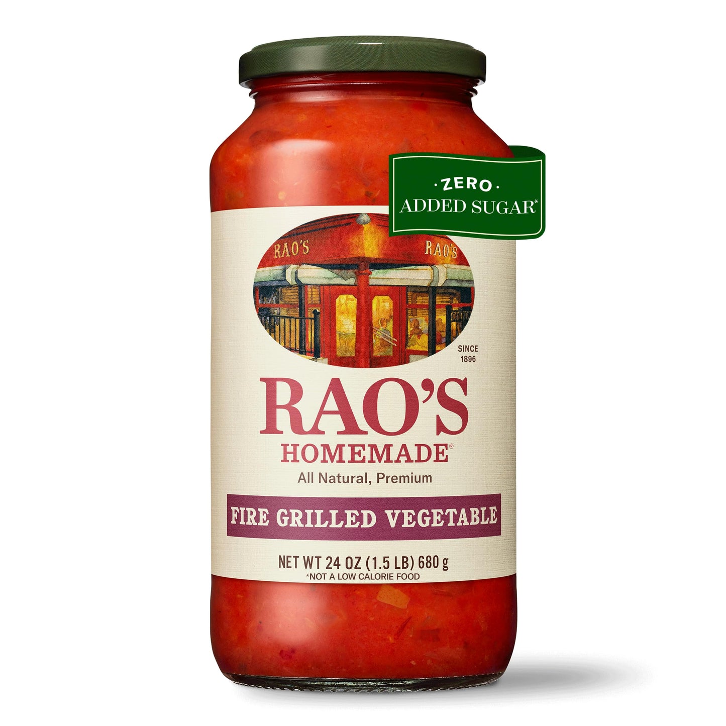 Rao's Homemade Fire Grilled Vegetable Pasta Sauce, 24 oz, Tomato Sauce, All Purpose, Premium Quality, Tomatoes from Italy, Peppers, and Red Onion