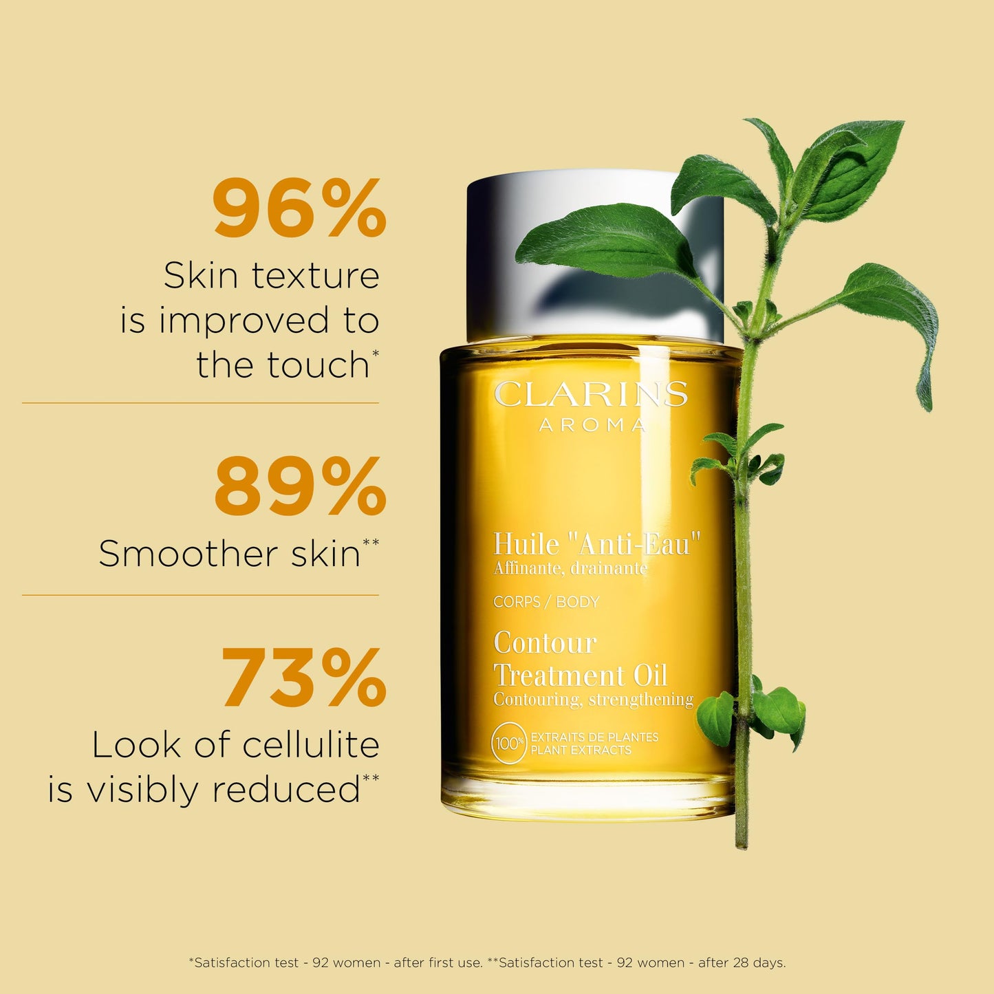 Clarins Contour Body Treatment Oil | Visibly Firms, Tones and Reduces Sponginess | Skin Texture Is Improved To The Touch After First Use* | Dermatologist Tested | Natural 100% Plant Extracts