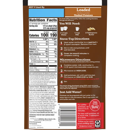 Betty Crocker Loaded Mashed Potatoes, 4 ounces (Pack of 8)
