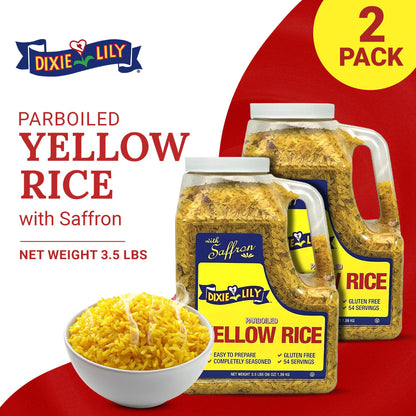 Dixie Lily Yellow Rice Dinner/Jug - Long Grain Parboiled Rice with Dehydrated Vegetables with Vitamins, Easy-to-Prepare, 2 Pack
