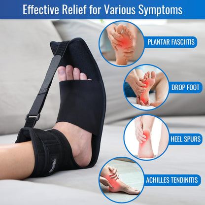 Heelbo Plantar Fasciitis Night Splint Bundle with Massage Roller and Relief Stretching Guide – Adjustable Foot Support, Heel Pain, Arch & Achilles Tendonitis Brace, Men & Women