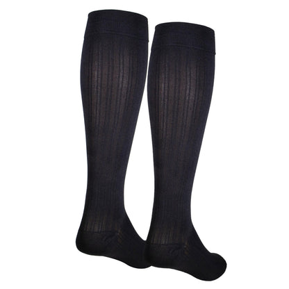 NuVein Women's Compression Socks, 20-30 mmHg Support, Rib Knit Pattern, Over Calf Knee High