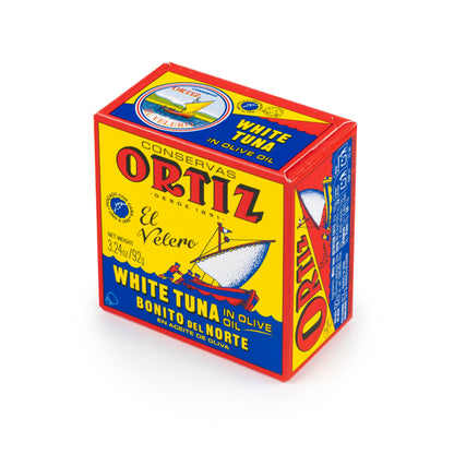 Ortiz White Tuna in Olive Oil, Fresh Tender Slices, Spanish Wild Caught Tuna, High in Protein and Omega 3 Fats, Excellent in Salad, Pasta or Sandwiches - No Need to Add Mayo, 3.24oz Can (Pack of 10)