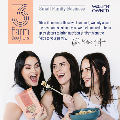 Three Farm Daughters High Fiber Elbow Macaroni Pasta Pack, Low GI, Non GMO Elbow Pasta Noodles, Low Net Carb, Made in the USA, 12 oz. (2 Pack)