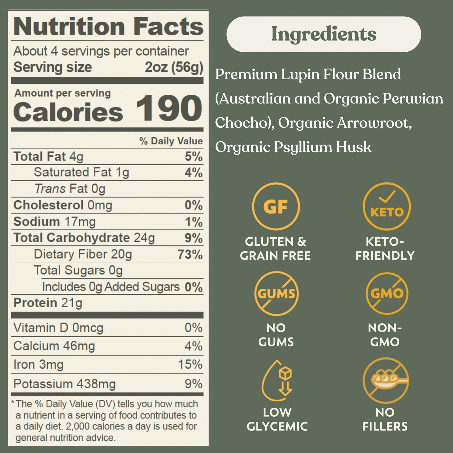 Chef’s Kiss Low Carb Noodles | 4g Net Carbs, 21g Protein | Keto Friendly, Low Glycemic Pasta Made from Lupins | Gluten Free, High Protein | No Gums | Keto Pasta Alternative | Non GMO | 4-pack (8oz)
