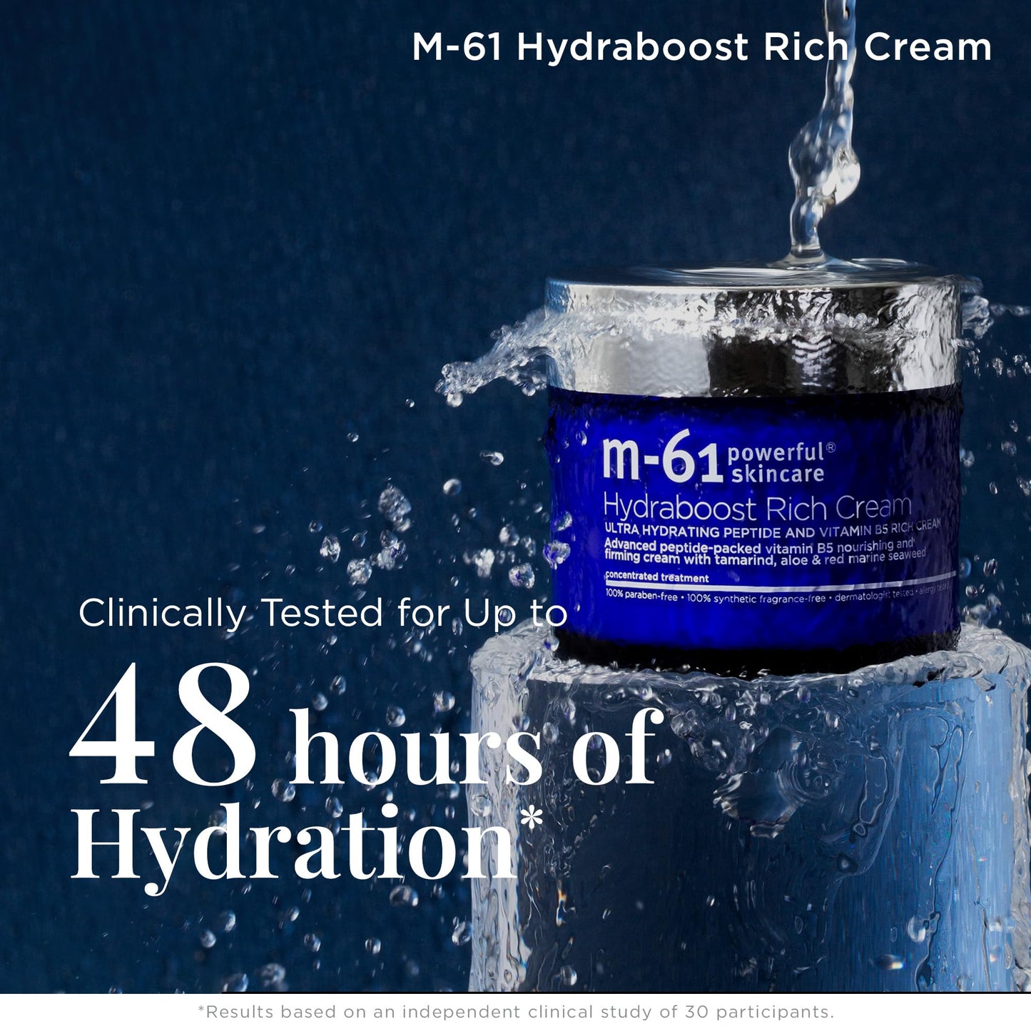 m-61 Hydraboost Rich Cream | Luxurious, Ultra Hydrating Face Cream With Peptides, Vitamin B5, Tamarind, Aloe, Red Marine Seaweed. 48-Hour Hydration. For Mature or Dry Skin - 1.7 Fl Oz