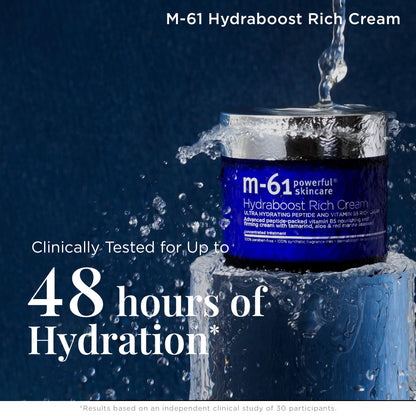 m-61 Hydraboost Rich Cream | Luxurious, Ultra Hydrating Face Cream With Peptides, Vitamin B5, Tamarind, Aloe, Red Marine Seaweed. 48-Hour Hydration. For Mature or Dry Skin - 1.7 Fl Oz