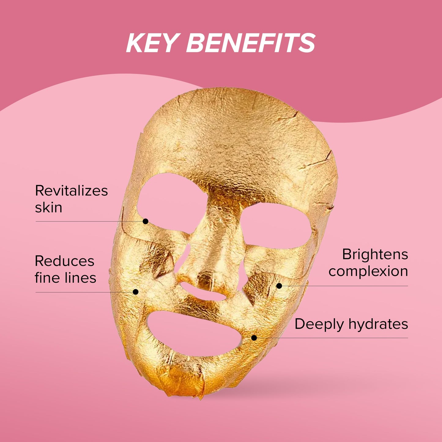 SKIN GYM Gold Foil Face Mask - With Bakuchiol and Super Hydra Complex With Sodium Hyaluronate and Amino Acids- Soothing, Anti Aging, Depuffing and Anti Wrinkle, 1 Pack