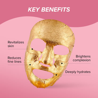 SKIN GYM Gold Foil Face Mask - With Bakuchiol and Super Hydra Complex With Sodium Hyaluronate and Amino Acids- Soothing, Anti Aging, Depuffing and Anti Wrinkle, 1 Pack