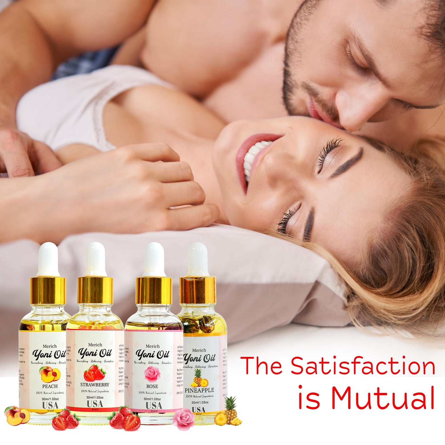 Natural Yoni Oil Ultimate Feminine Rejuvenation Set of Four | Feminine Yoni Detox | Naturally Scented Vaginal Oil | Restores pH Balance for Women | Eliminates Odor | Natural Gentle Cleansing