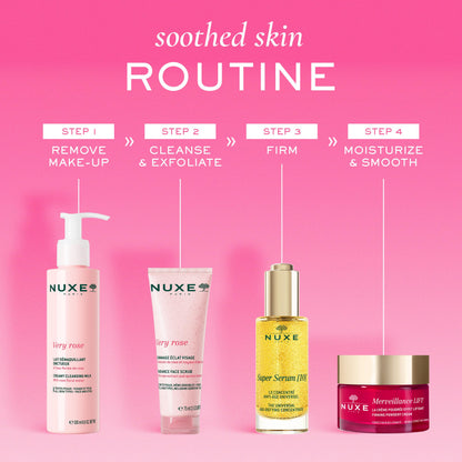 NUXE Very Rose Radiance Face Scrub with Floral Water. Gentle Exfoliating Care that Cleans Deeply for Soft, Smooth, Hydrated Skin. Suitable for Sensitive Skin, 2.5 Fl Oz